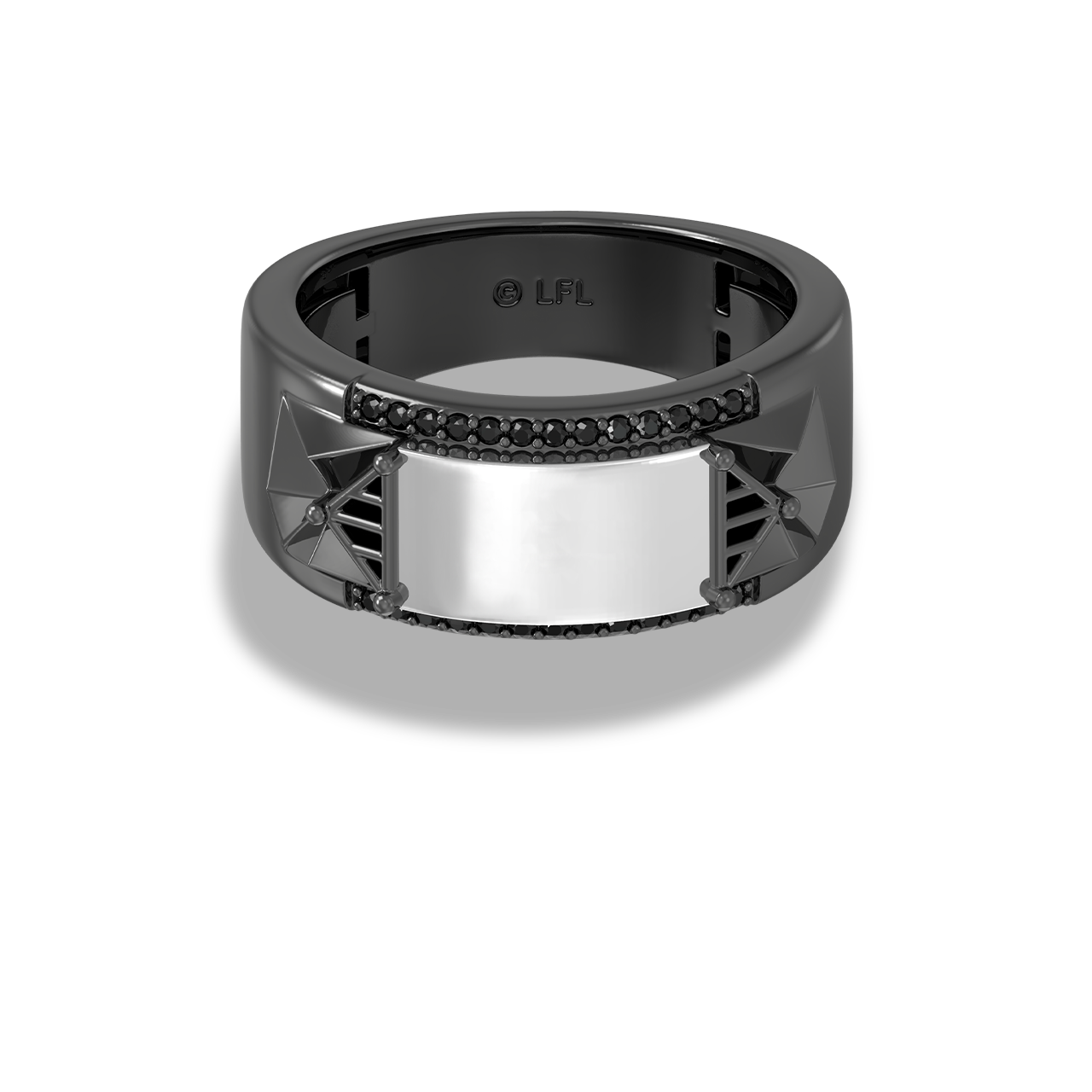 Star Wars Fame The top Mandalorian Men’s Black Simulated Diamond White Gold Ring Men’s Black Diamond Engagement Wedding Ring 925 Silver7734