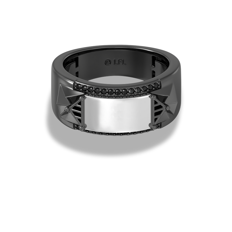 Star Wars™ Darth Vader Black Diamonds Men's Ring in Sterling Silver with Black Rhodium View 3