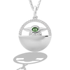 Star Wars™ The Child Diamonds & Green Tourmaline Women's Necklace Pendant in Sterling Silver 1/8 CTTW View 1
