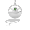 Star Wars™ The Child Diamonds & Green Tourmaline Women's Necklace Pendant in Sterling Silver 1/8 CTTW View 2