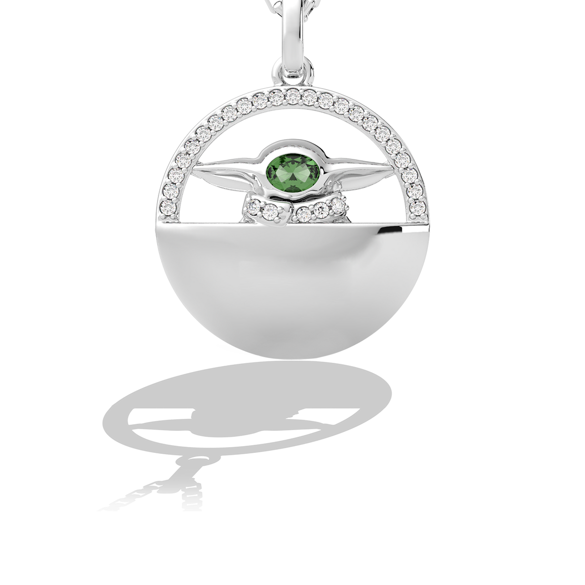 Star Wars™ The Child Diamonds & Green Tourmaline Women's Necklace